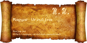 Magyar Urzulina névjegykártya